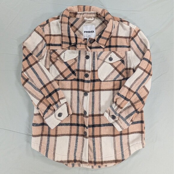 RSQ Other - RSQ Mens Large Classic Plaid Flannel Shirt Jacket Blue Outdoor